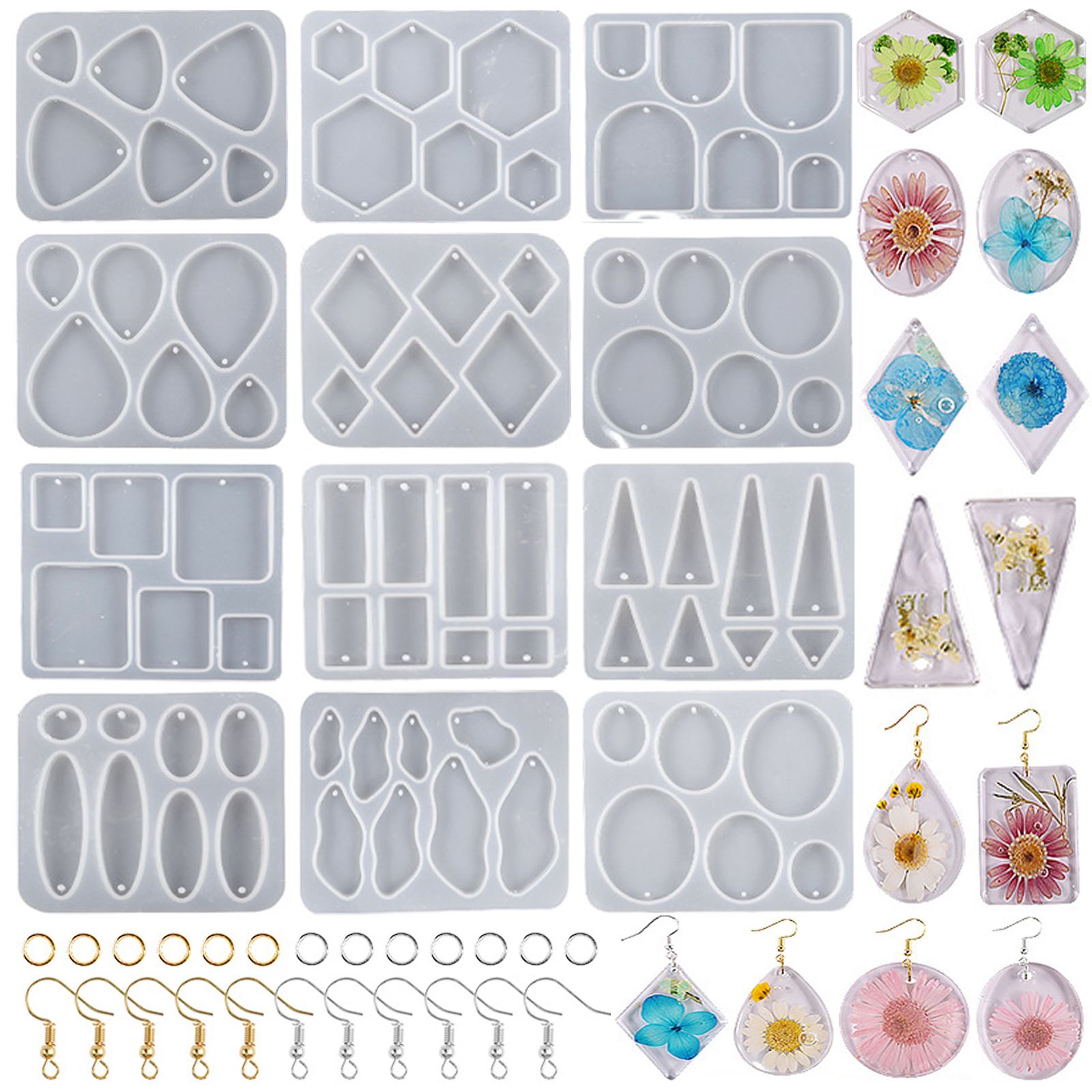Resin Art Mold - Geometric Earring Pendant Silicone Mold For