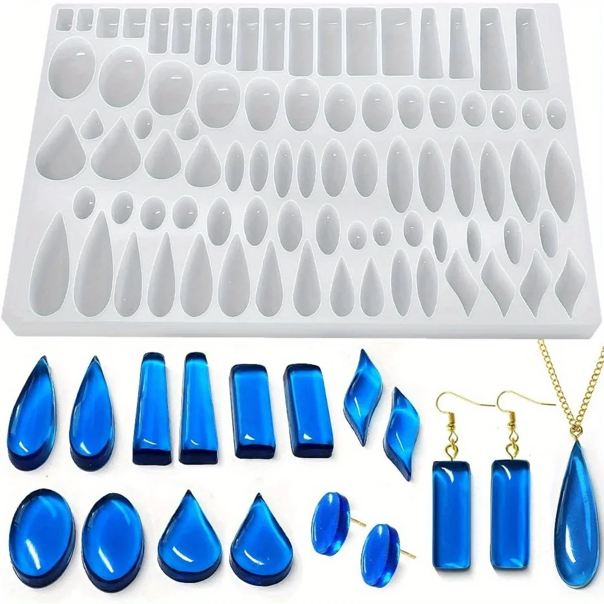 Resin Art Essentials - Stud Earrings Silicone Mold with 41