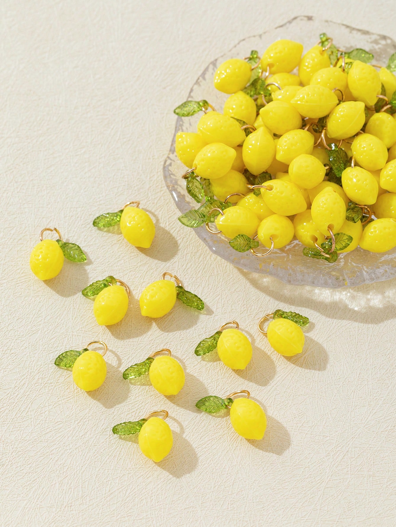 Resin Art Things - 10Pcs 3D Lemon Resin Charms Pendants