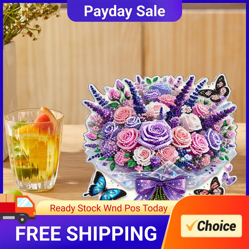 Resin Art Table Top - Flower DIY 2D Flat Acrylic Diamond