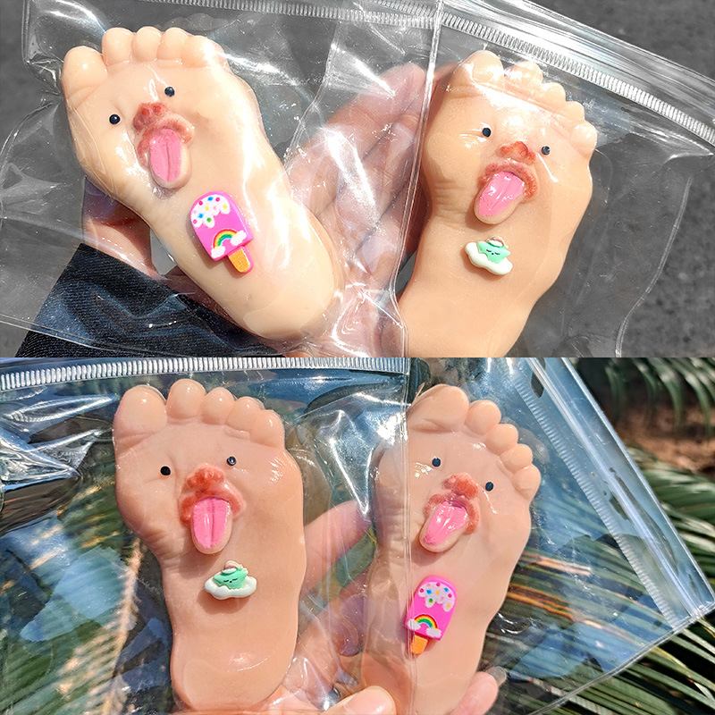 Resin Art Table Top - Whimsical Tongue Out Foot Resin Sculpture