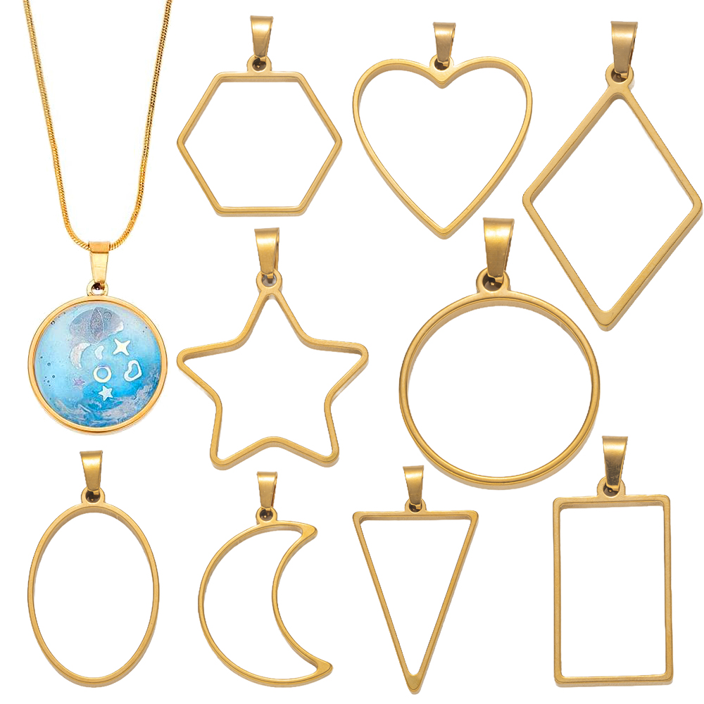 Resin Art Essentials - 5pcs Stainless Steel Open Back Resin