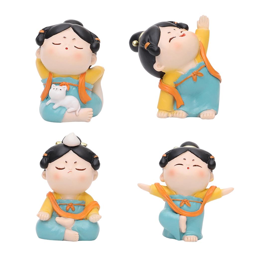 Resin Art Studio - Cute Chinese Lady Yoga Statue Ancient