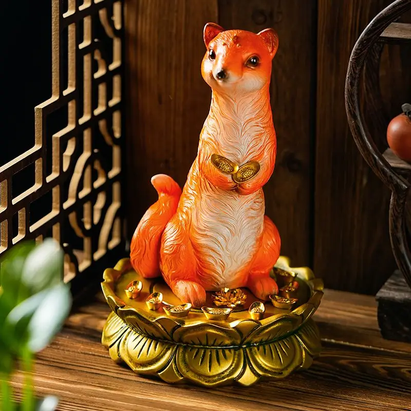 Resin Art Table Top - Wong Tai Sin Ornament Weasel Statue