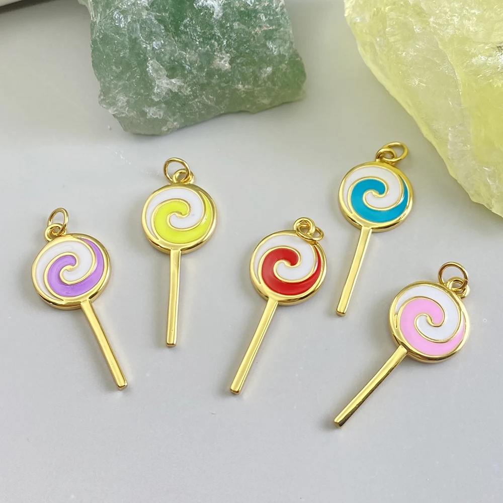 Resin Art Necklace - Bohemian Candy Lollipop Charm Jewery Diy
