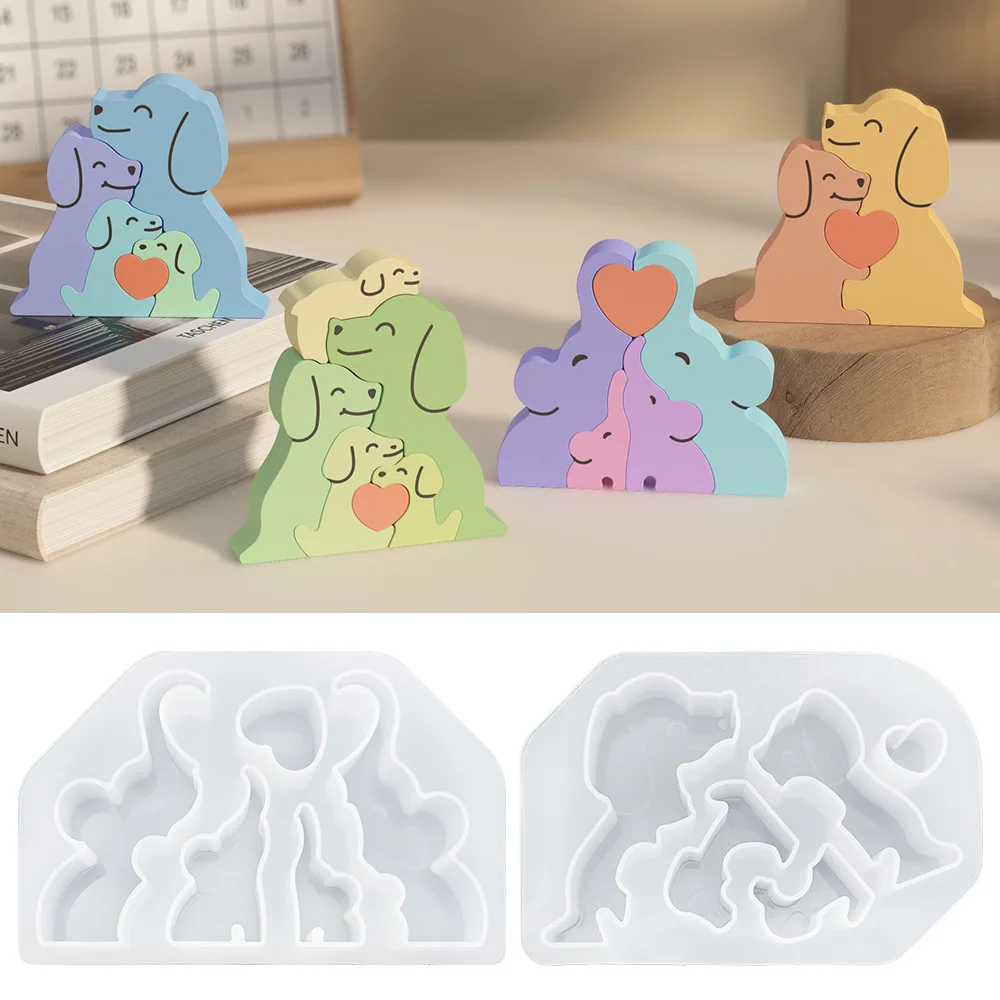 Resin Art Clay - Animals Family Love Hug Silicone Candle