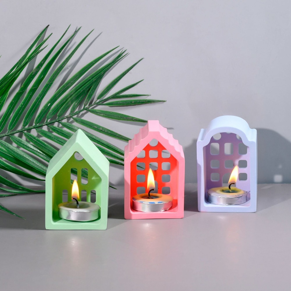 Resin Art Clay - Four Houses Clay Silicone Molds DIY