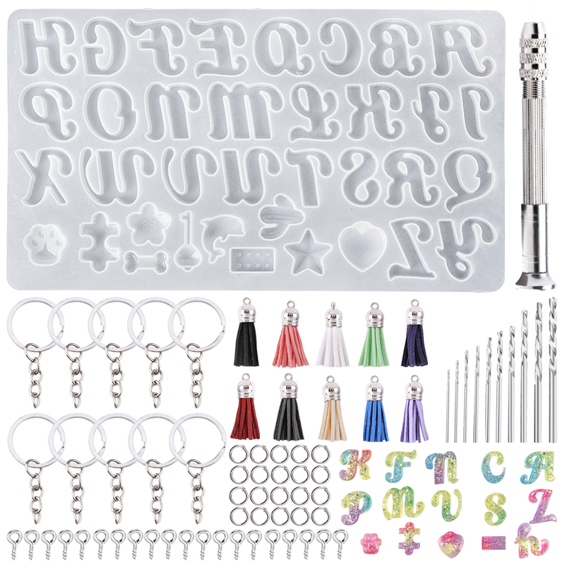 Resin Art Mold - Alphabet Keychain Molds Alphabet Resin Silicone
