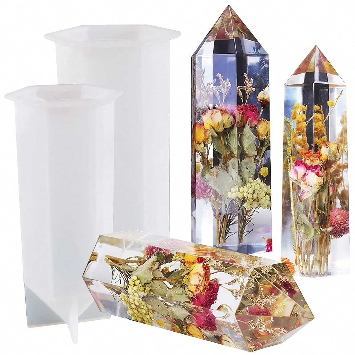 Resin Art Mold - 1Pcs Crystal Tower Resin Silicone Molds,