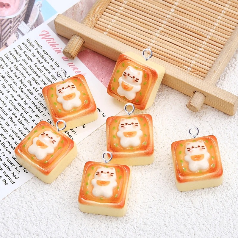 Resin Art Essentials - 10Pcs Kawaii Cat Toast Bread Resin