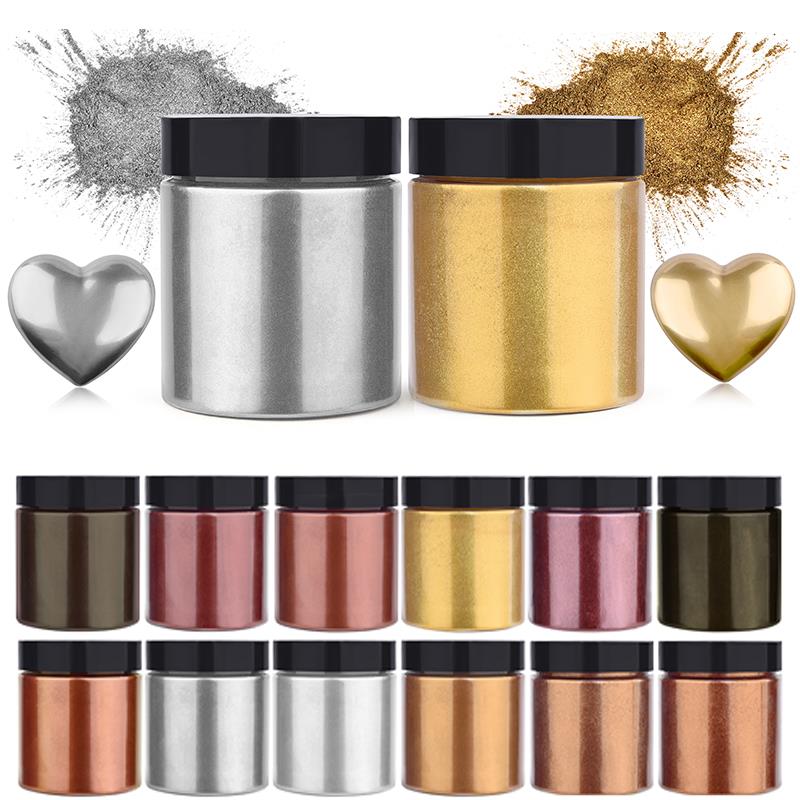 Resin Art Essentials - 50g Shimmer Metallic Gold Silver Color