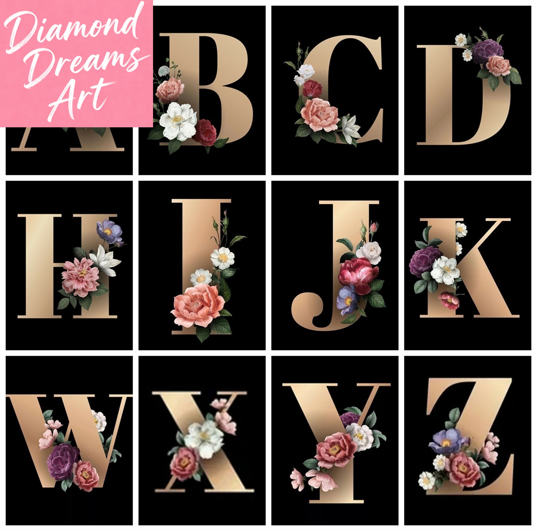 Resin Art Letters - Frameless, Diamond Painting Kit Cartoon Letter