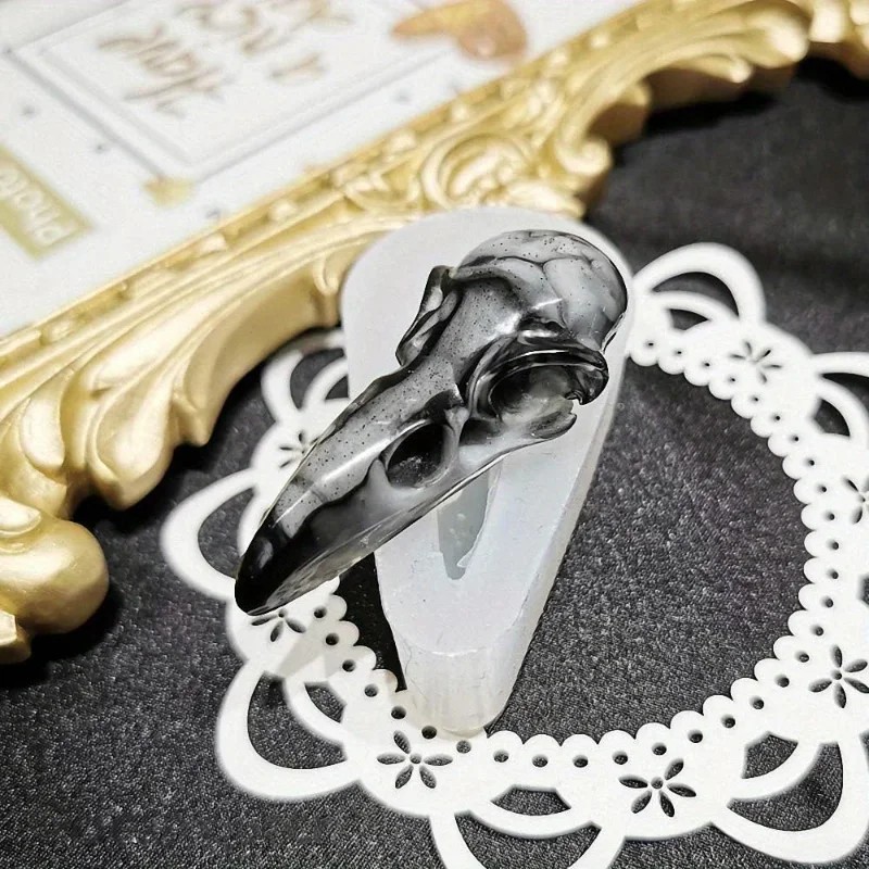 Resin Art Mold - 1 Pack Small 3D Crow Skull
