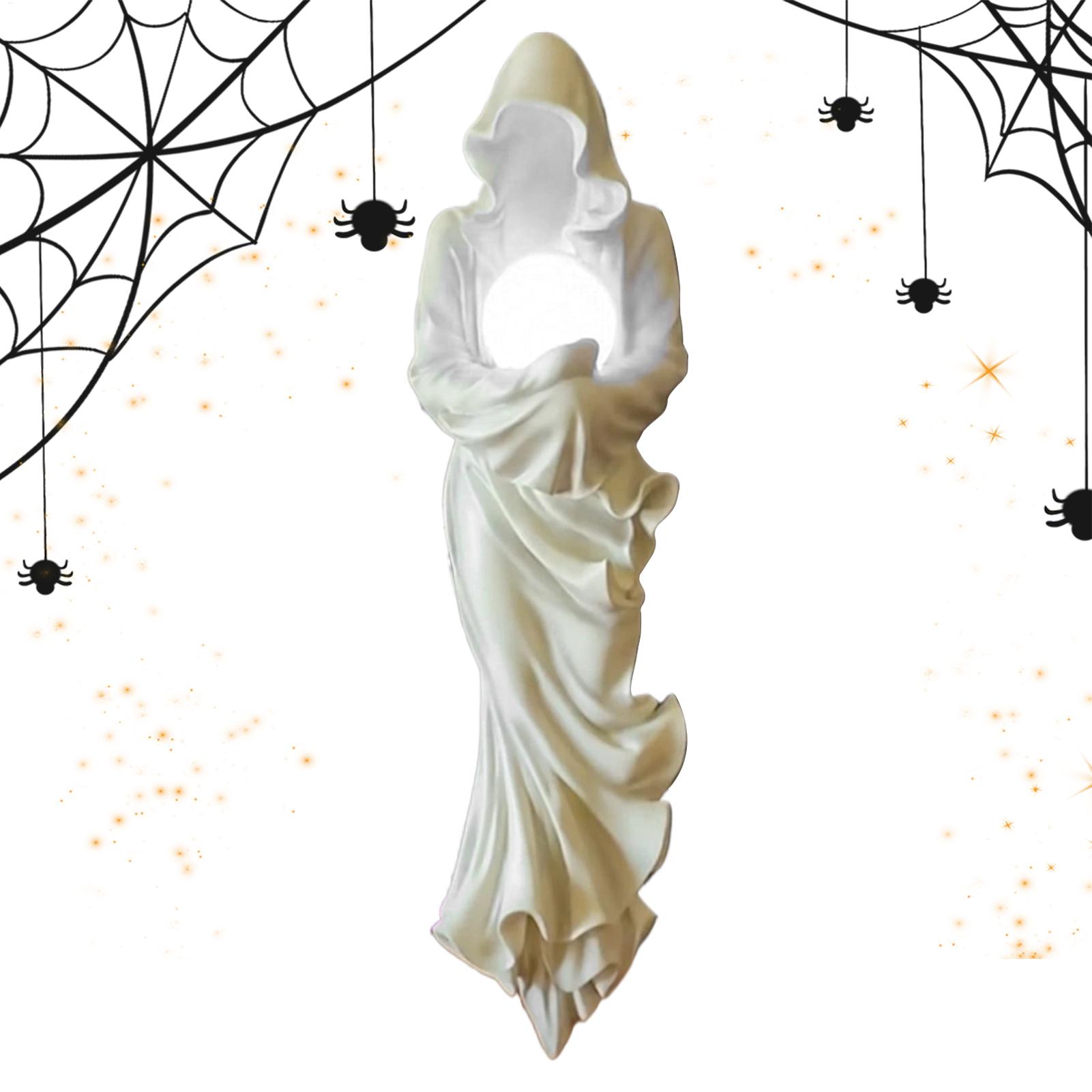 Resin Art Table Top - Ghost Figurine Halloween Hugging Light Sculpture