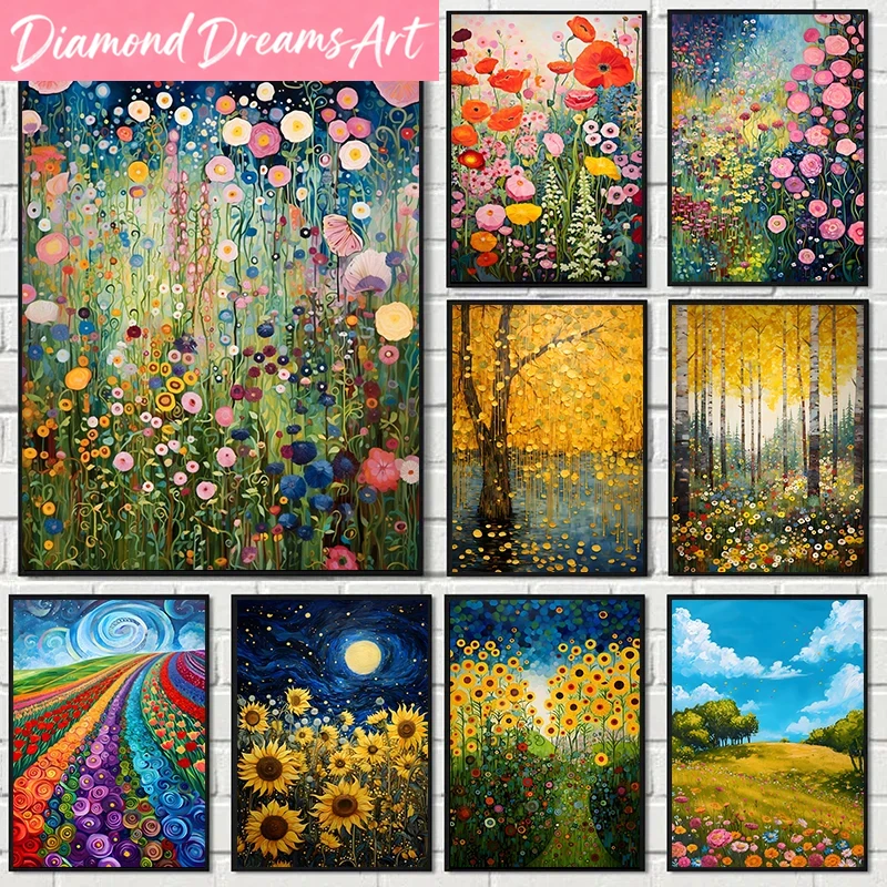 Resin Art Class - Frameless，Abstract Flower Diamond Painting Modern Floral