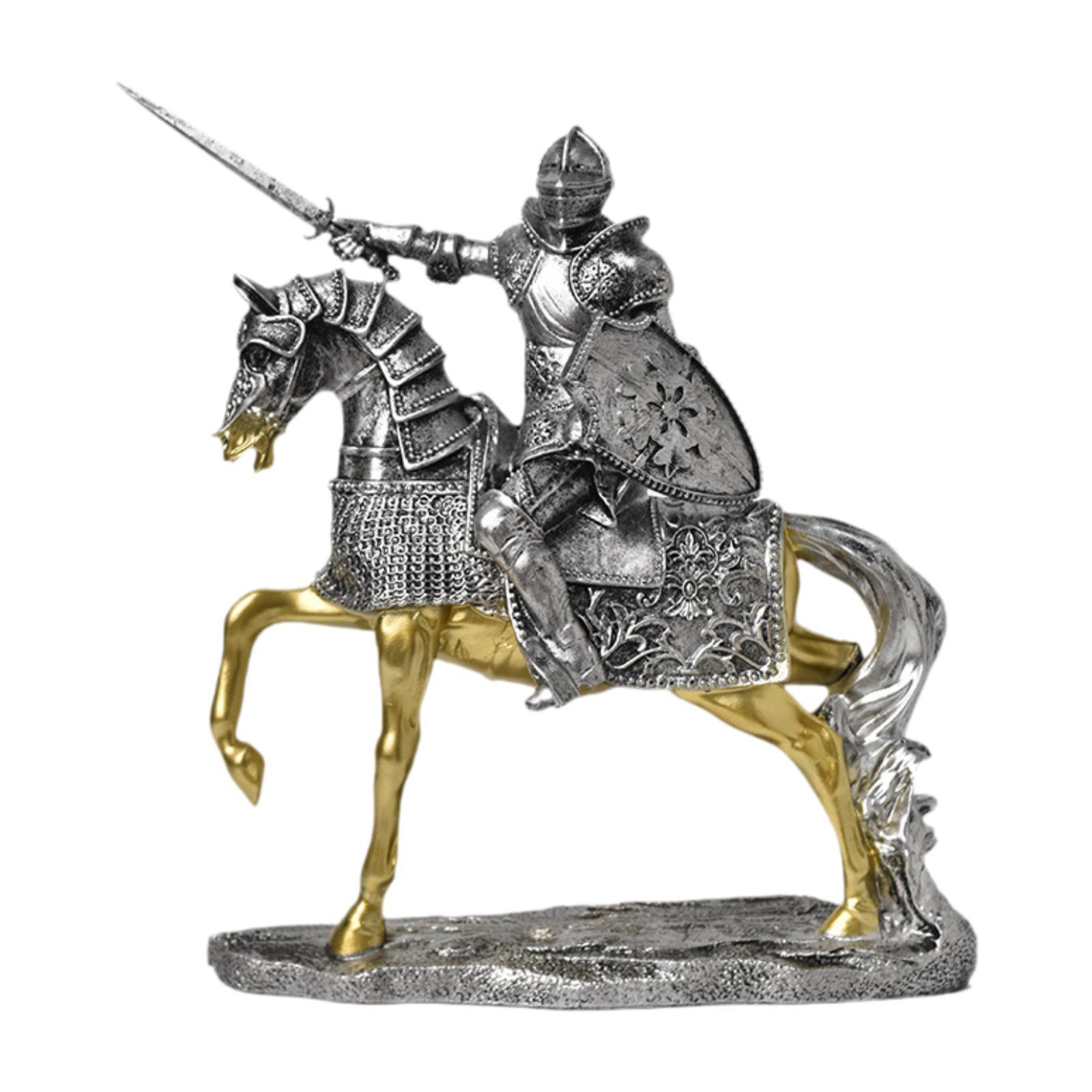 Knight Horse Statue Retro Vint - Resin Art Table Top review and price