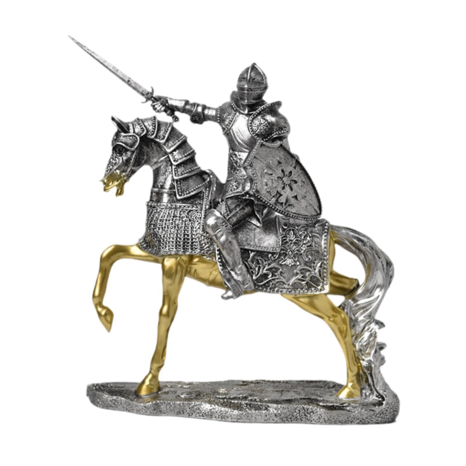 Knight Horse Statue Retro Vint - Resin Art Table Top review and price