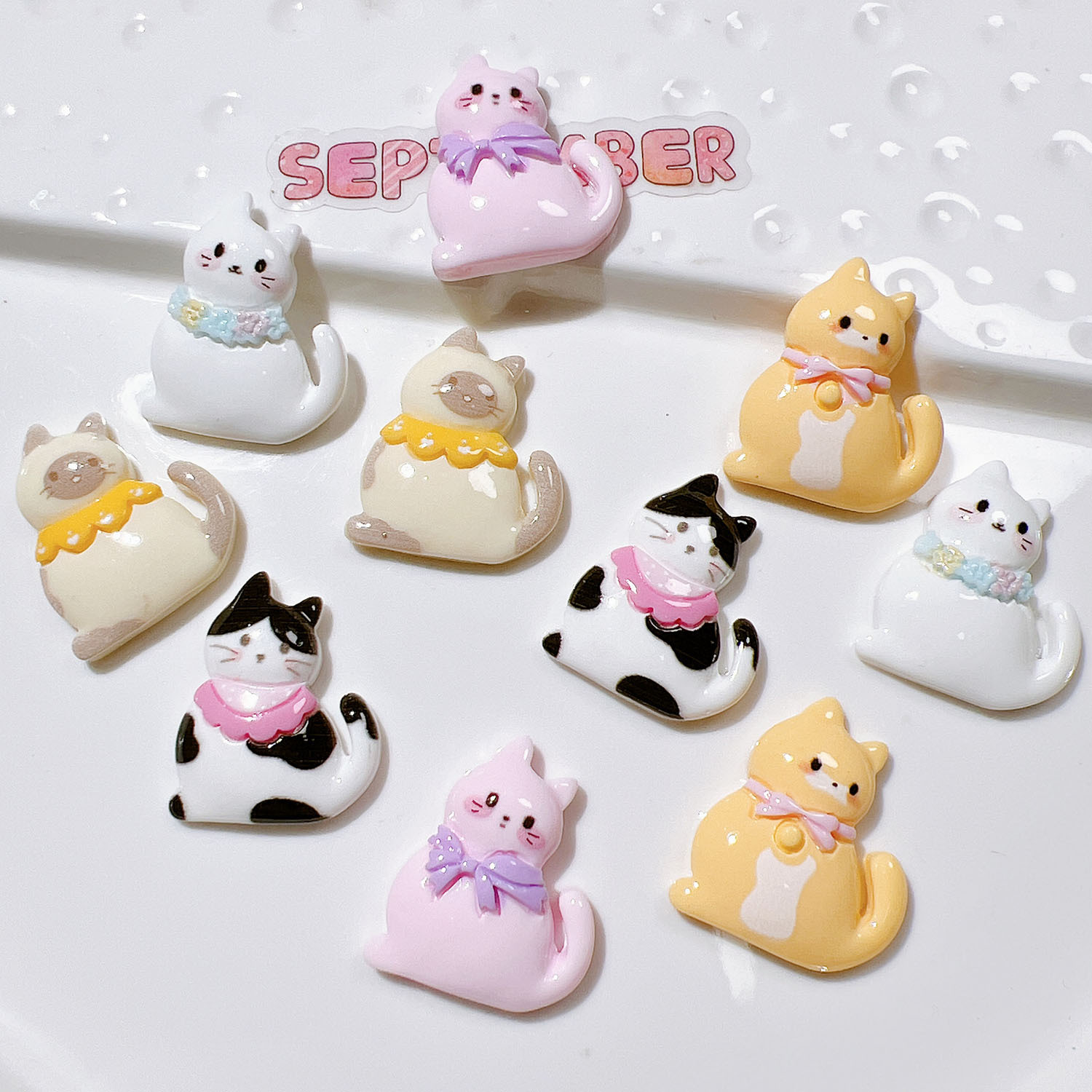 10/20Pcs Cute Bowknot Cat Flat - Resin Art Necklace review and price