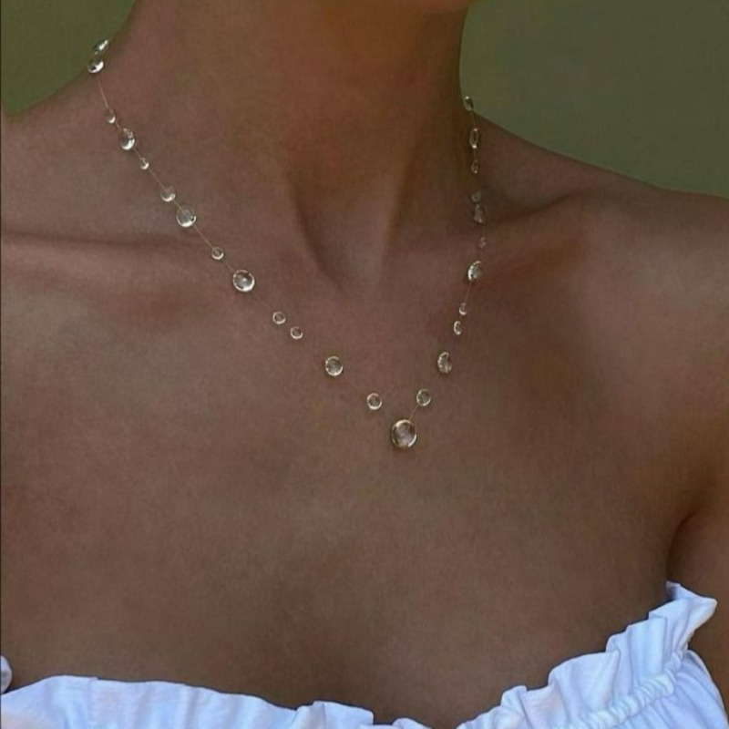 Clear Water Drop Necklace Tran - Resin Art Necklace review and price
