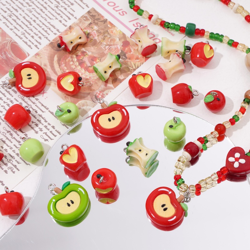 1pc Resin Apple Charms 13x14mm - Resin Art Necklace review and price