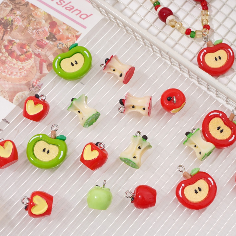1pc Resin Apple Charms 13x14mm - Resin Art Necklace review and price