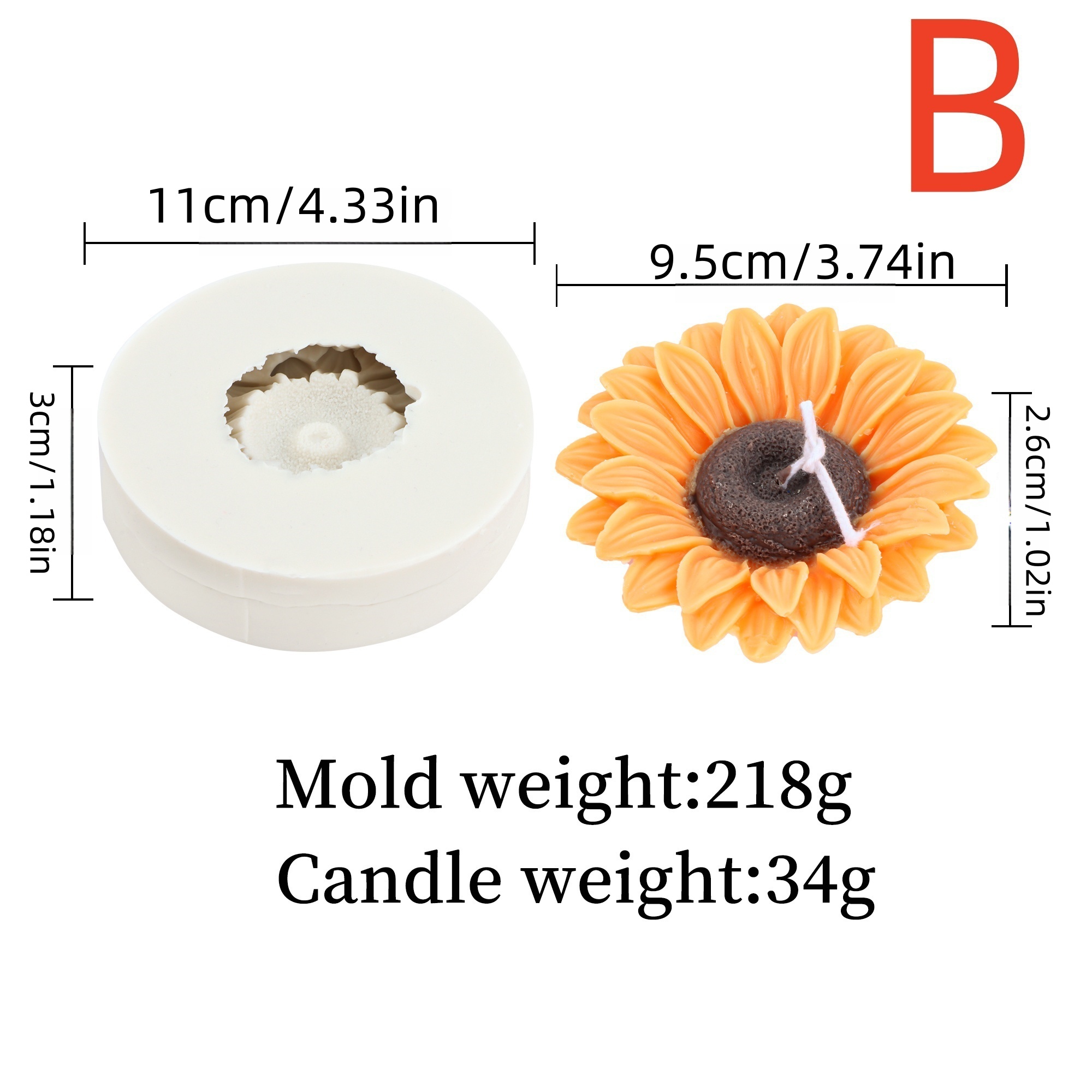 3D Sunflower Candle Mold Silic - Resin Art Clay review and price