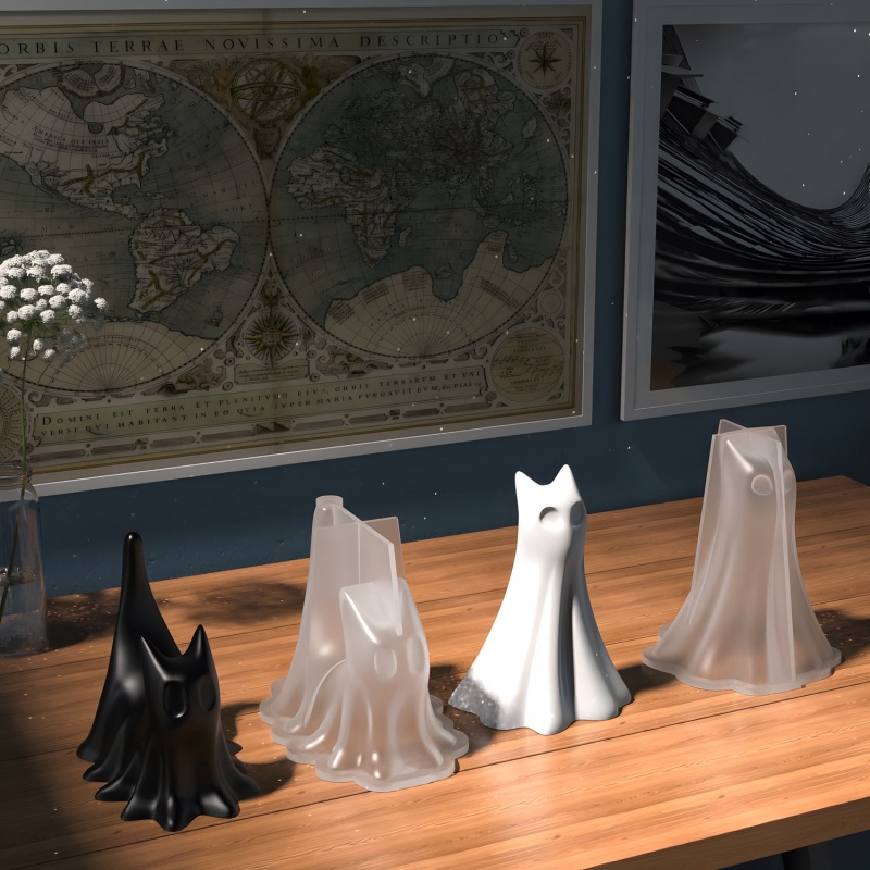 Ghost Cat Halloween Desktop Or - Resin Art Letters review and price