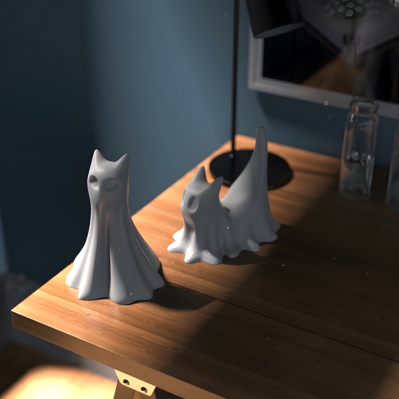 Ghost Cat Halloween Desktop Or - Resin Art Letters review and price