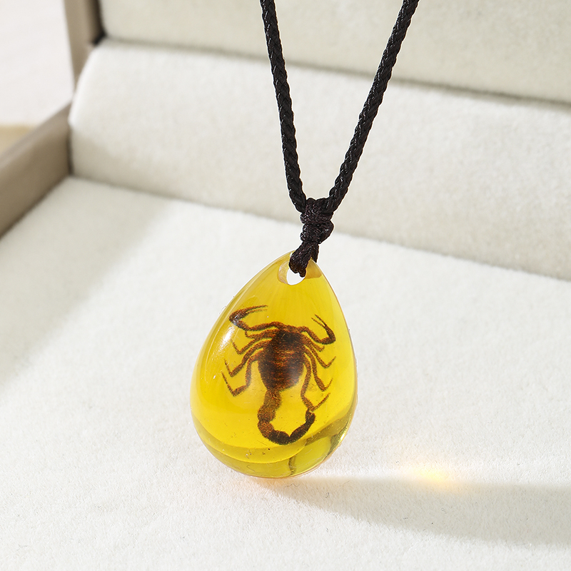 Retro Amber Pendant Necklace F - Resin Art Necklace review and price