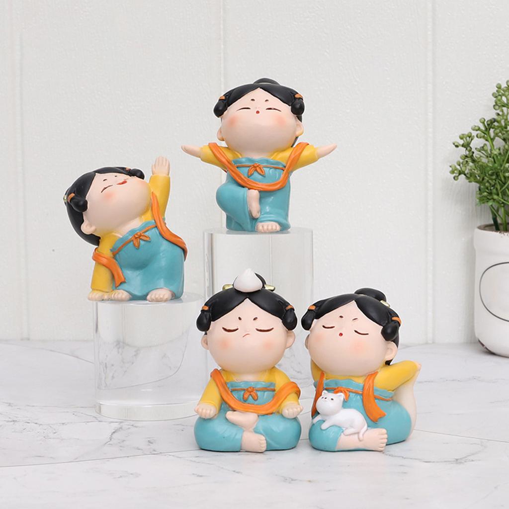 Cute Chinese Lady Yoga Statue  - Resin Art Studio review and price