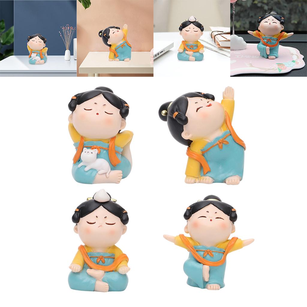Cute Chinese Lady Yoga Statue  - Resin Art Studio review and price