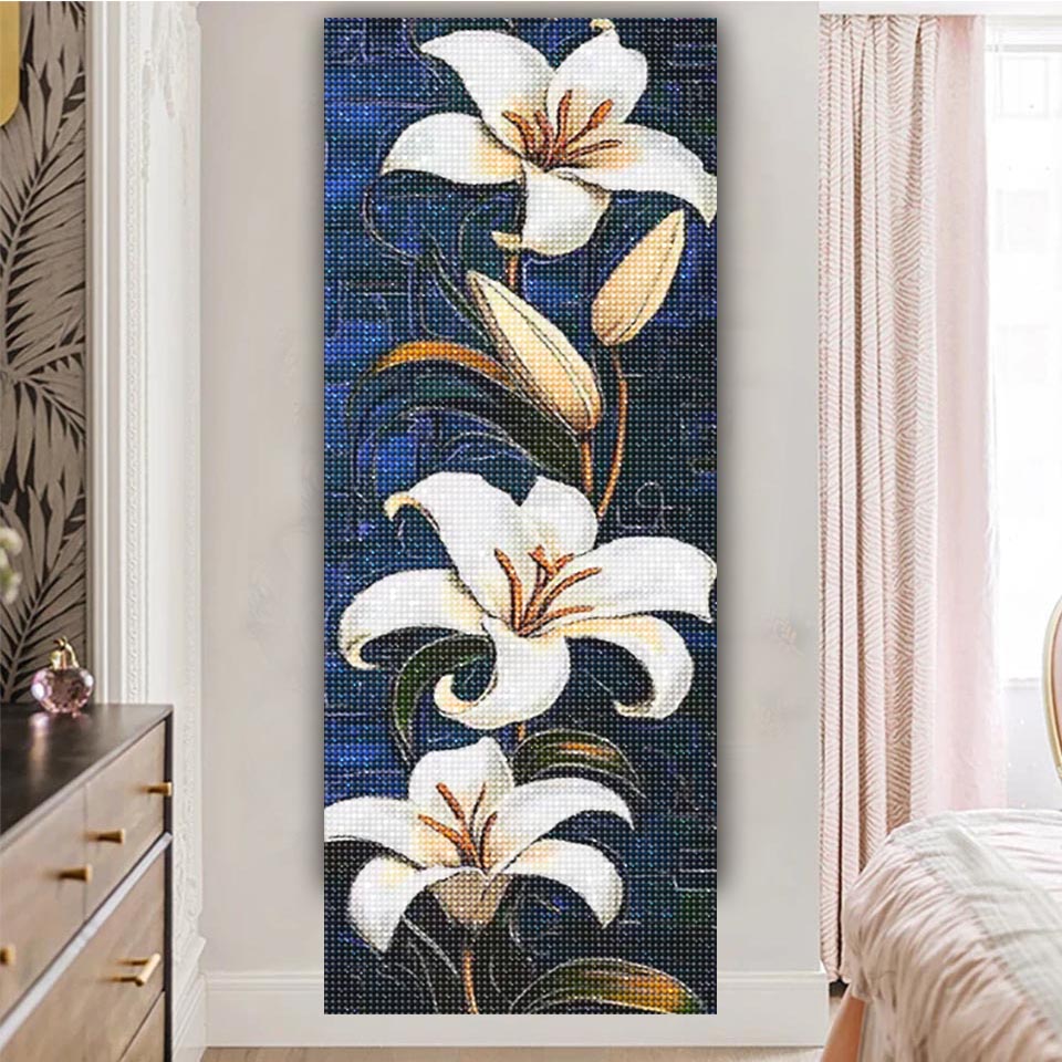 Vibrant white Lily Diy Diamond - Resin Art All review and price