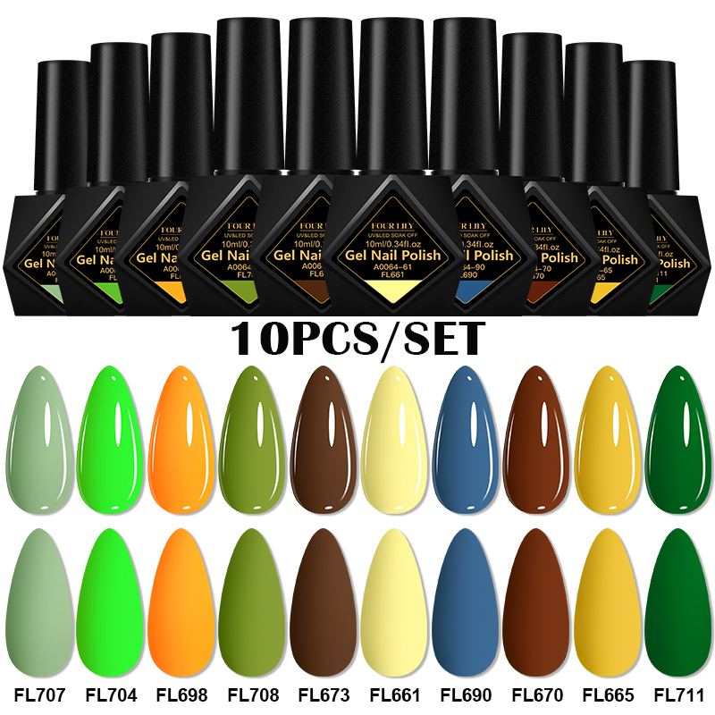 10pcs Gel Nail Polish Set  All - Resin Art All review and price