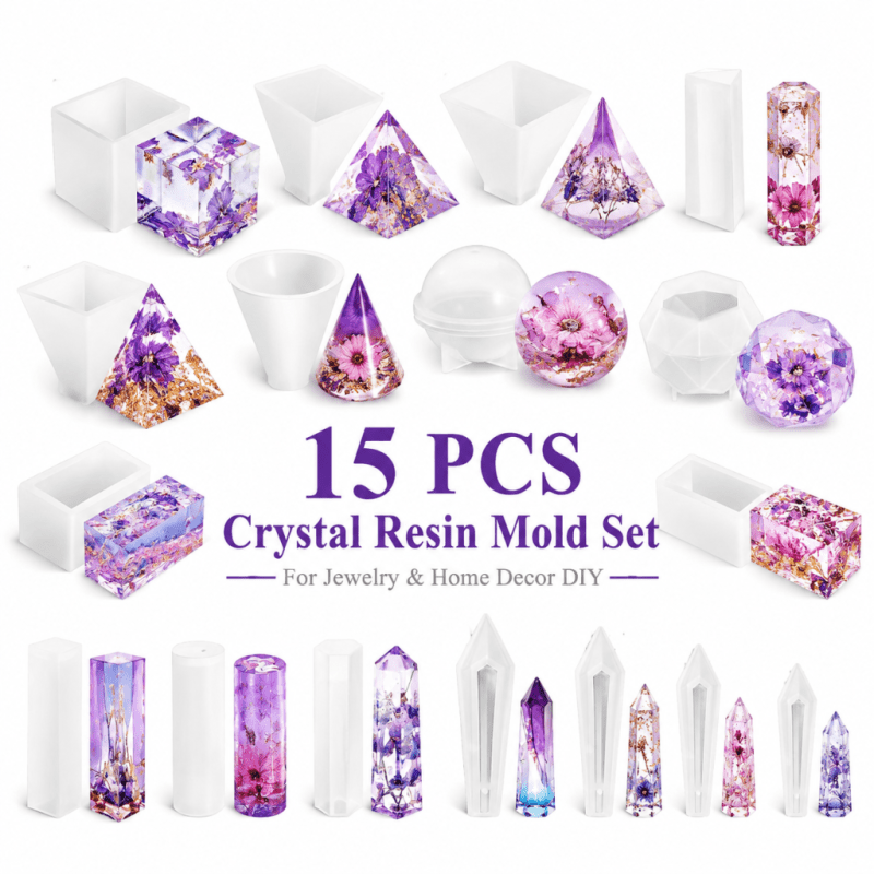 15pcs Crystal Resin Silicone M - Resin Art Things review and price