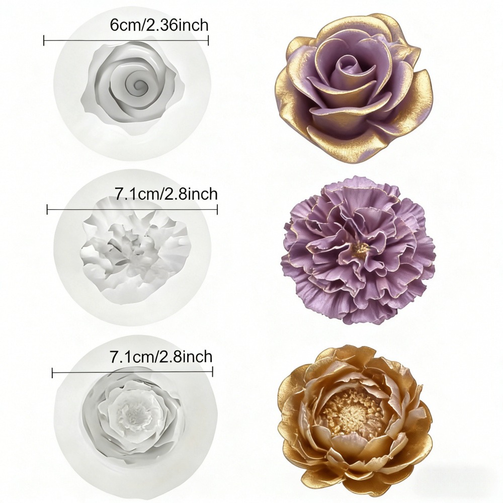 3-Piece Silicone Molds for Ros - Resin Art All review and price
