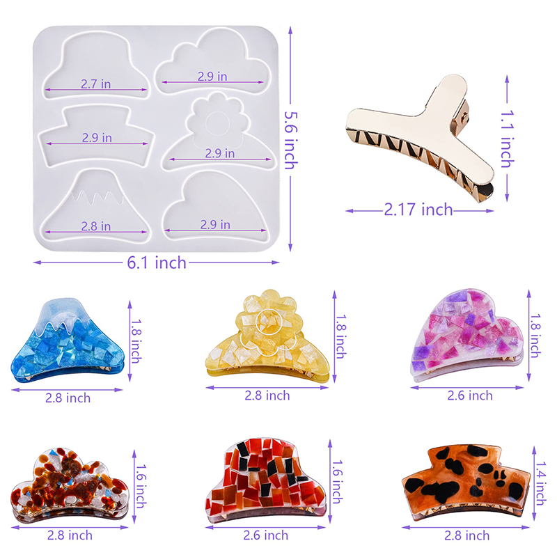 Hair Claw Clips Silicone Resin - Resin Art Letters review and price
