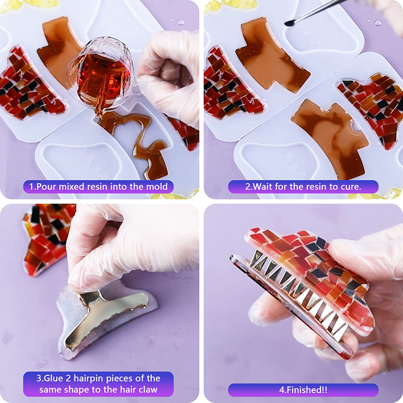 Hair Claw Clips Silicone Resin - Resin Art Letters review and price