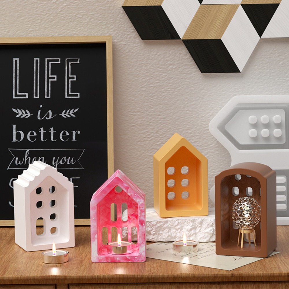 Four Houses Clay Silicone Mold - Resin Art Clay review and price