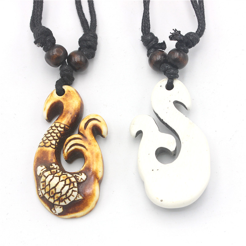 RUEMOY Maori Fish Hook Sea Tur - Resin Art Necklace review and price