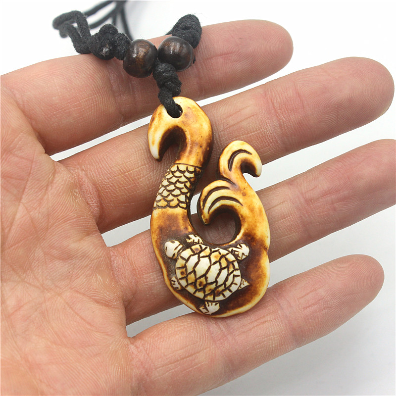 RUEMOY Maori Fish Hook Sea Tur - Resin Art Necklace review and price