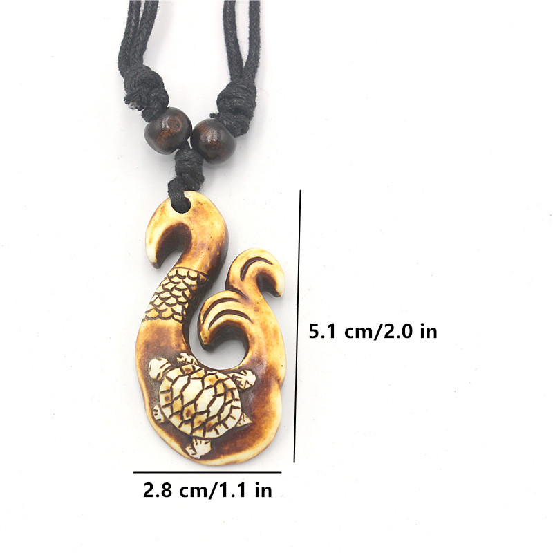 RUEMOY Maori Fish Hook Sea Tur - Resin Art Necklace review and price