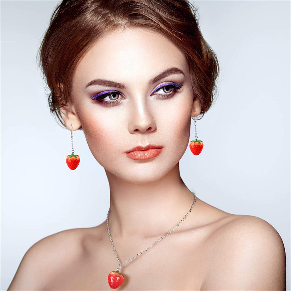 SG04 Cute 5pcs Strawberry Frui - Resin Art Necklace review and price
