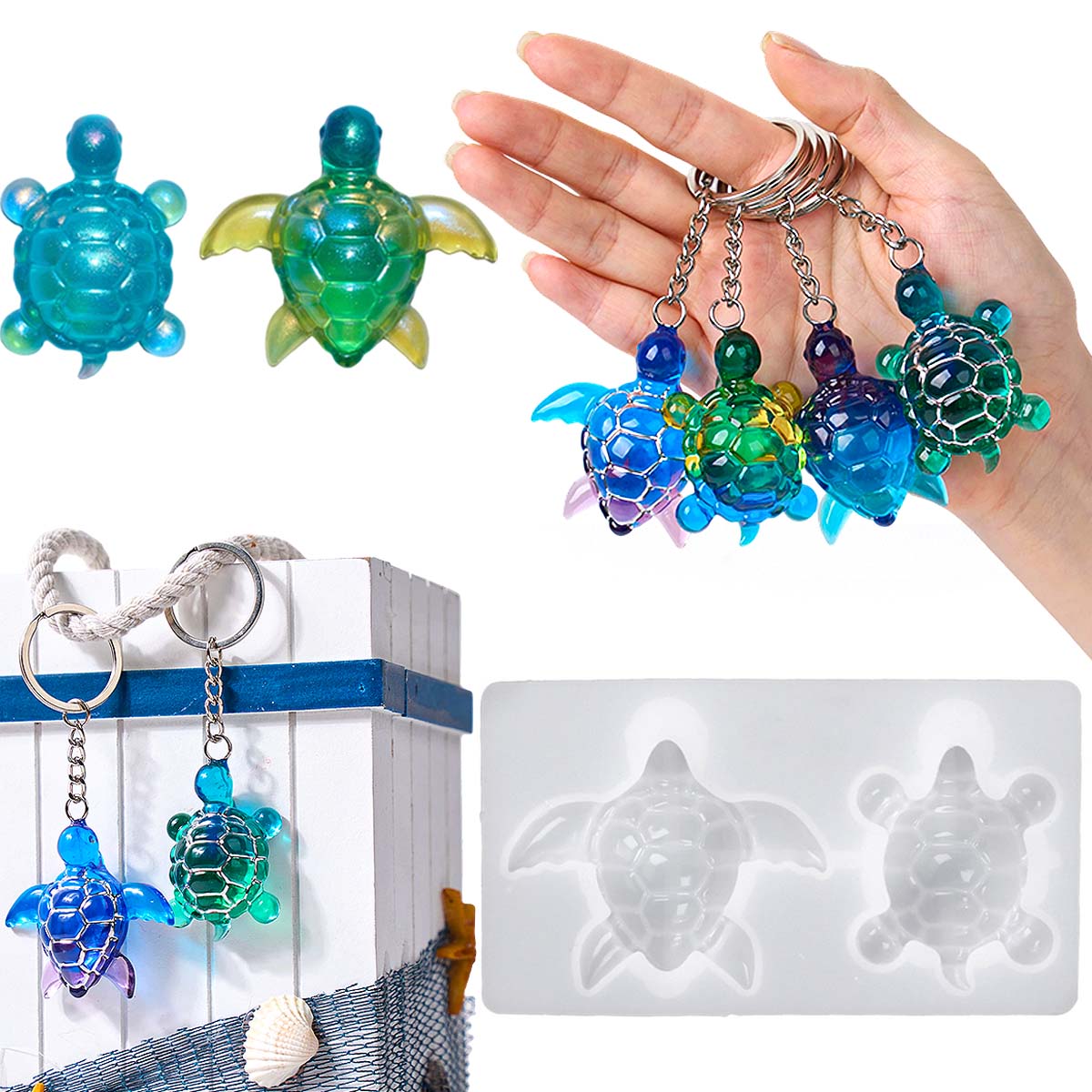 3D Sea Turtle Keychain Silicon - Resin Art Letters review and price