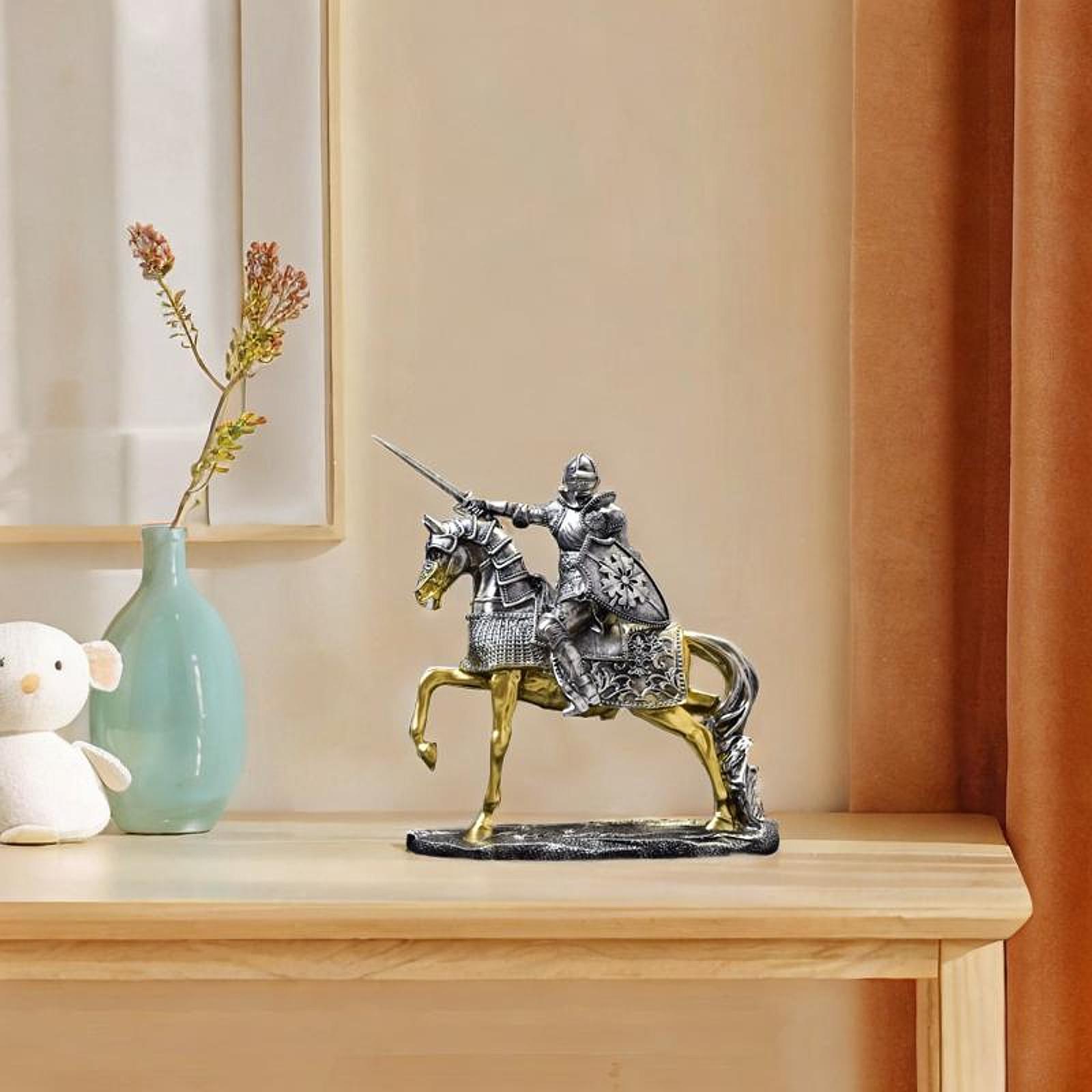Knight Horse Statue Retro Art  - Resin Art Table Top review and price
