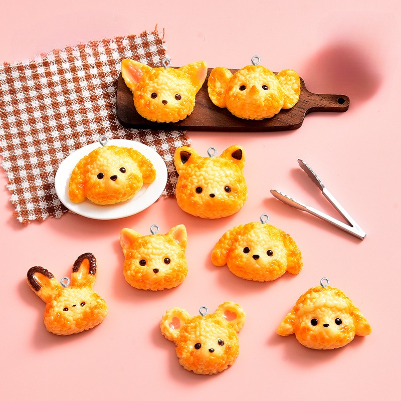 10Pcs Cartoon Biscuits Dog Res - Resin Art Necklace review and price